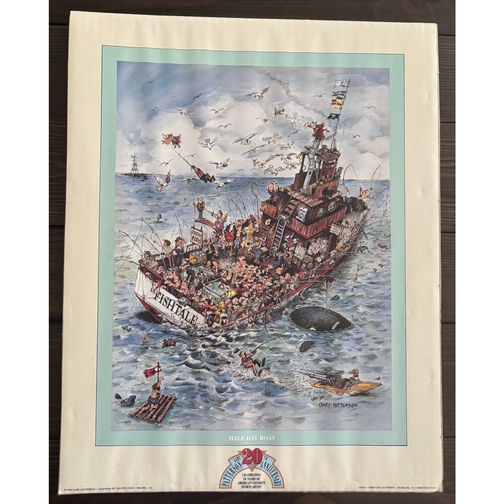 Gary Patterson 20th Anniversary Half-Day Boat Print 11 x 14 1990